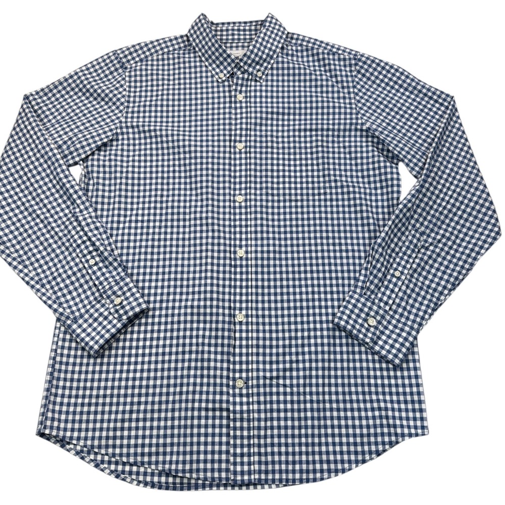GAP Men's Gingham Button Down‎ Shirt Blue White Size M Casual